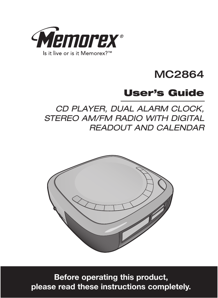 Memorex Am Fm Cd Alarm Clock Radio Manual - Arm Designs