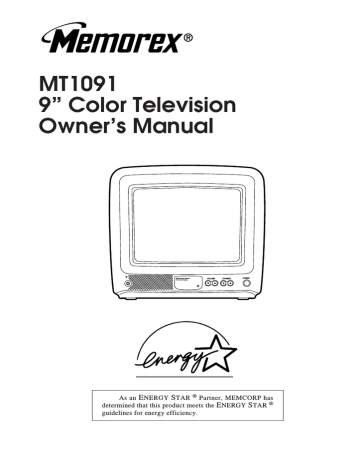 Memorex MT1091 CRT Television User Manual | Manualzz