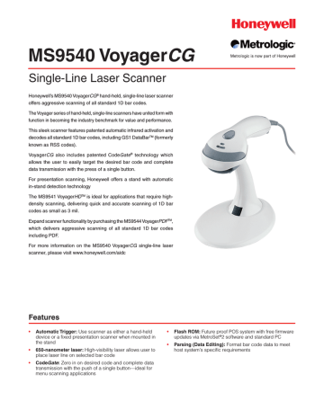 metrologic ms9540 voyager barcode scanner manual