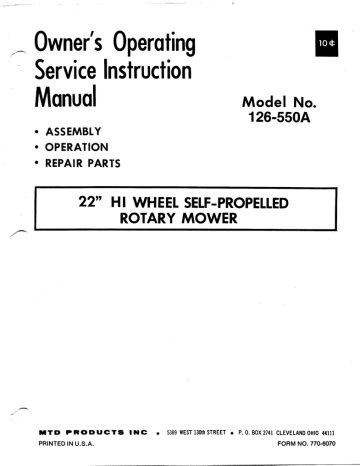 MTD 126-550A User manual | Manualzz