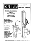 DUERR PRO 20, 424/LCD/22 Log Splitter User Manual