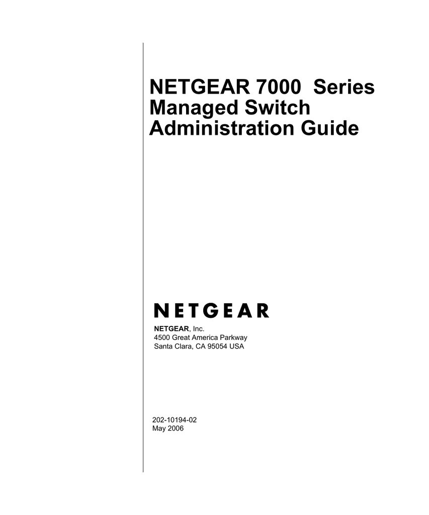 NETGEAR 7000 Switch User Manual Manualzz