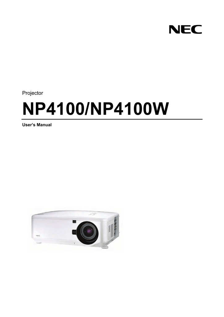 Nikon NP4100 Projector User Manual Manualzz