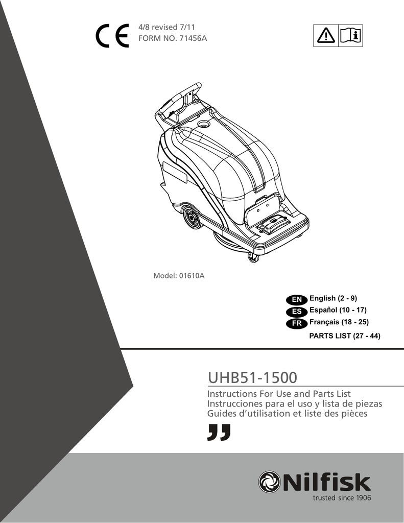 NilfiskAdvance America 01610A Vacuum Cleaner User Manual Manualzz