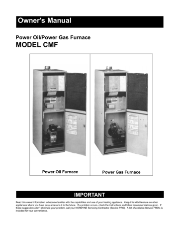 Nordyne CMF Furnace User Manual | Manualzz