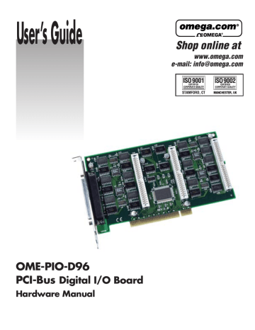 Omega Engineering OME-PIO-D96 Computer Hardware User`s guide | Manualzz