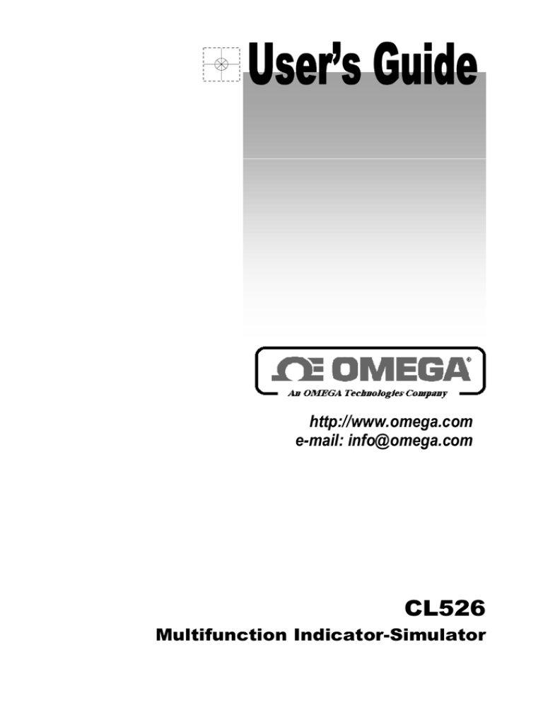 Omega CL526 User manual | Manualzz