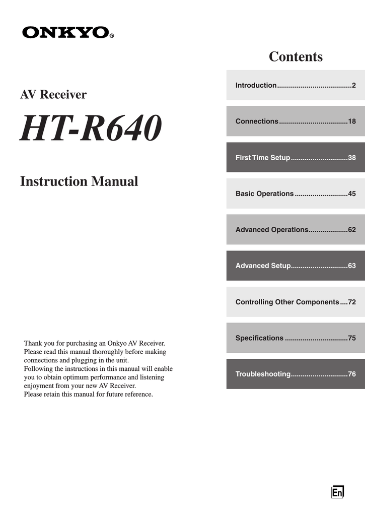 Onkyo Comparison Chart