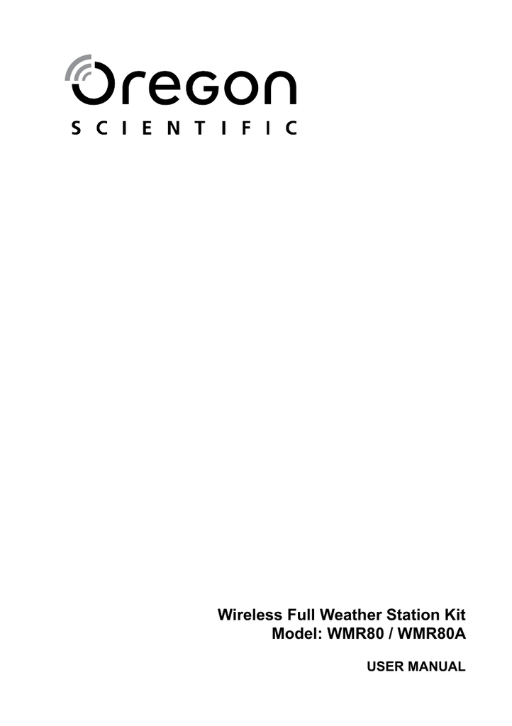 Oregon Scientific WMR80 Marine Radio User Manual Manualzz