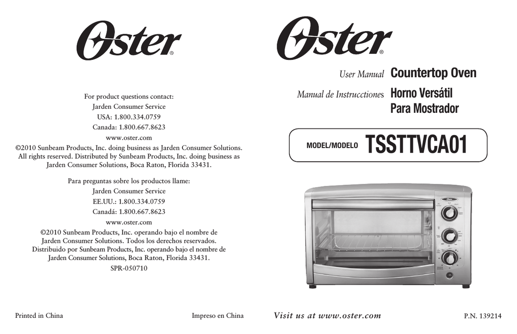 Oster Tssttvcao1 Tssttvca01 User Manual Manualzz Tssttvca01 User Manual