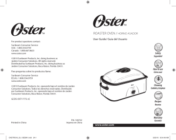 Oster Oster ROASTER OVEN, 140722 User manual | Manualzz