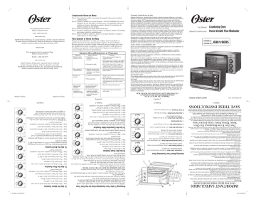 Oster 6081/6085 Convection Oven User Manual | Manualzz