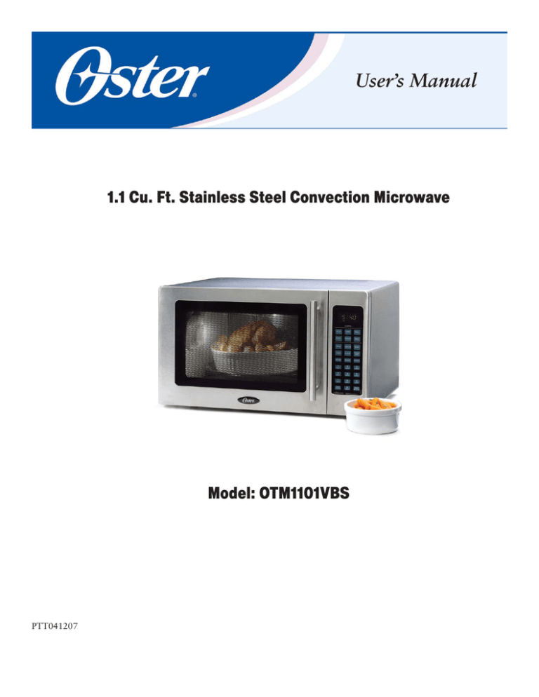 Oster OTM1101VBS Convection Oven User Manual Manualzz