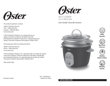 oster 6 cup rice cooker instructions