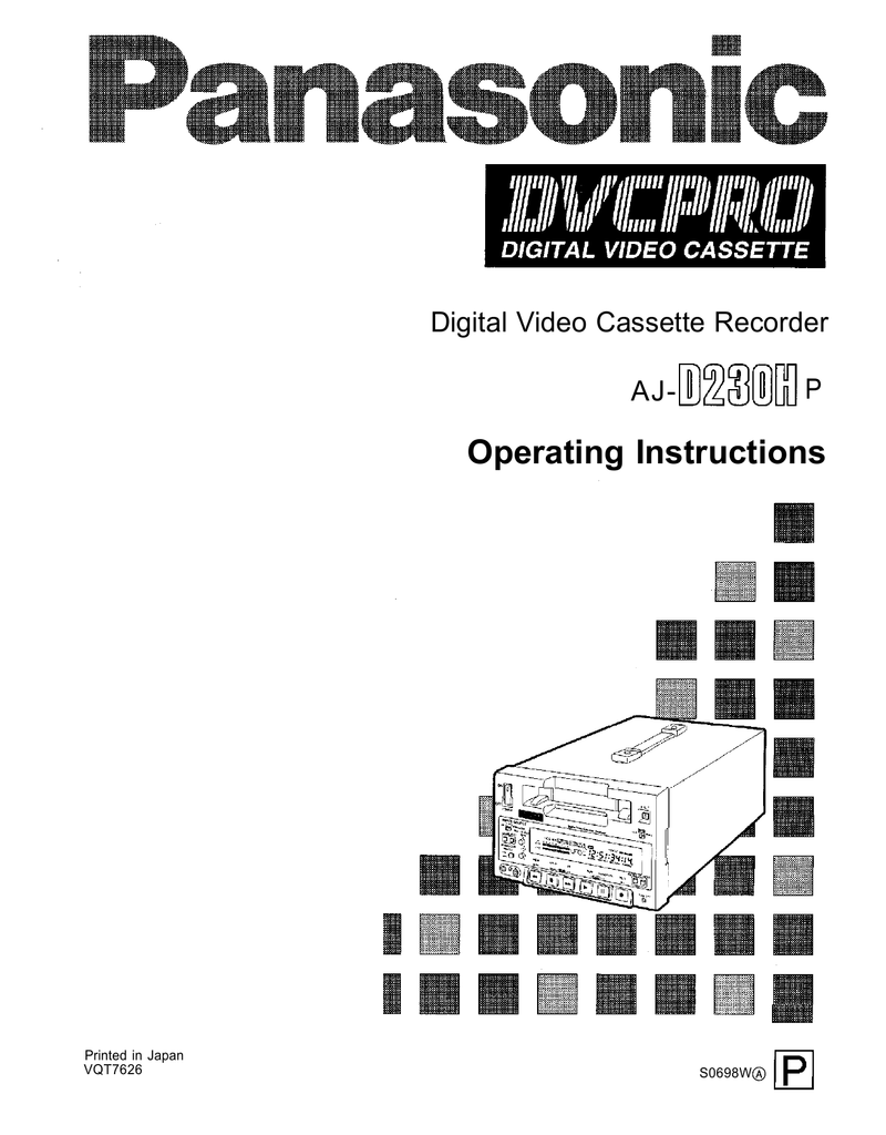 Panasonic AJD230HP VCR User Manual Manualzz