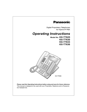 Panasonic KX-T7633 Telephone User Manual | Manualzz