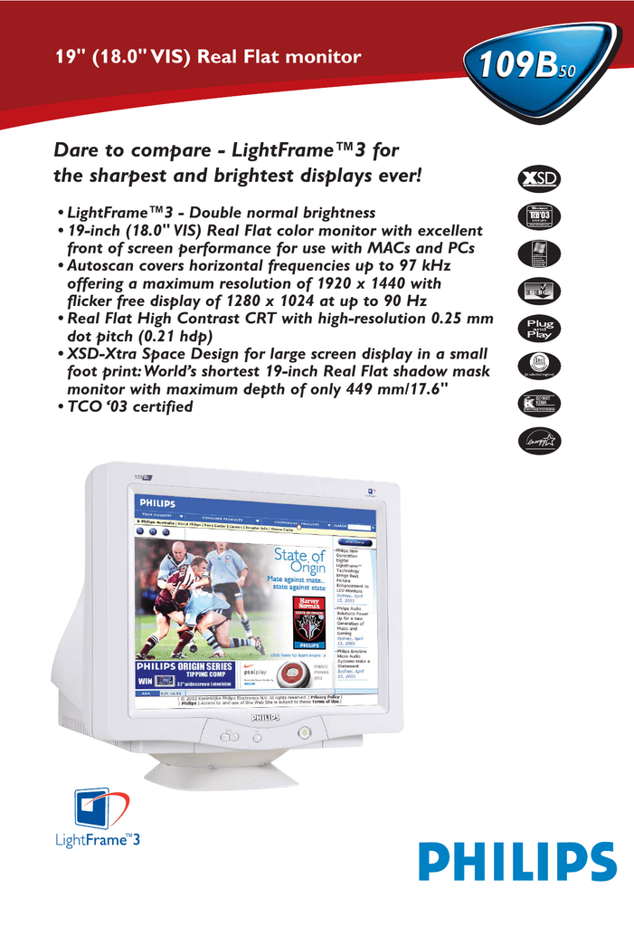 Philips 109B50 Computer Monitor User Manual | Manualzz