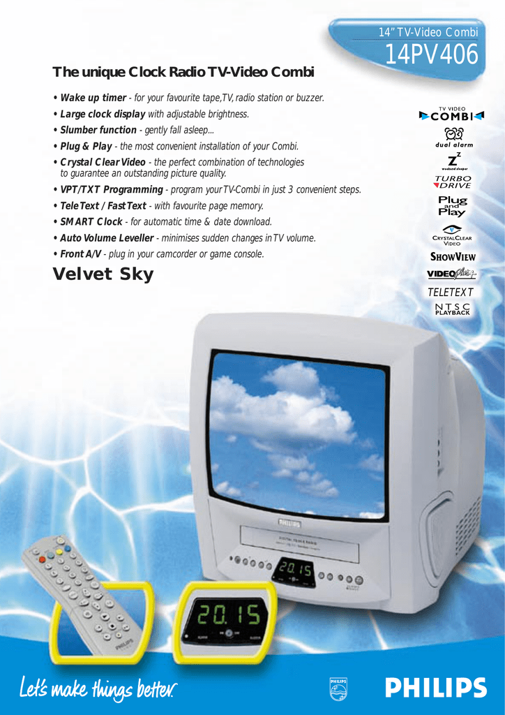 Philips 14pv406 Tv Vcr Combo User Manual Manualzz