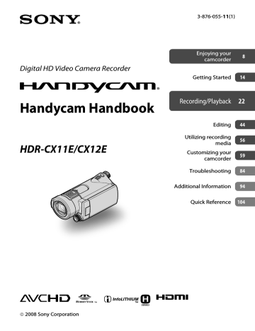 Sony HDR-CX12E Specification | Manualzz