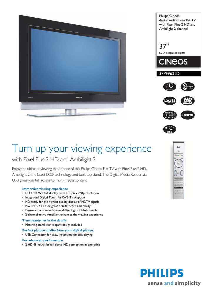 Philips 37PF9631D Flat Panel Television 