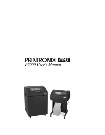 Printronix P7000 Printer User`s manual | Manualzz