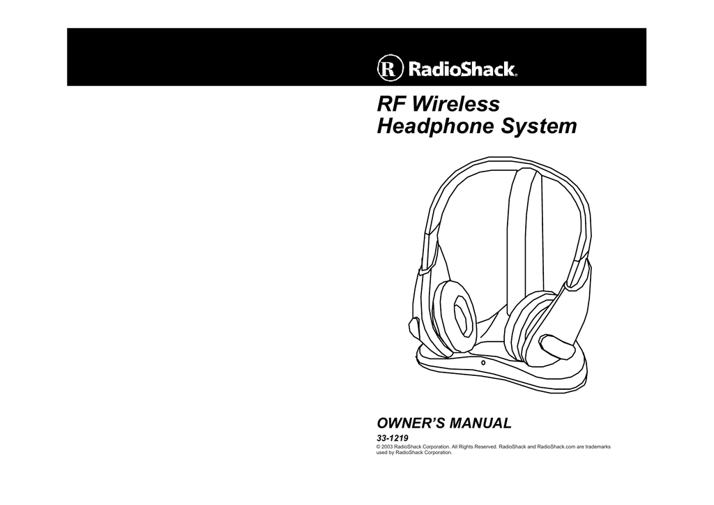 Radio Shack 331219 Headphones User Manual Manualzz