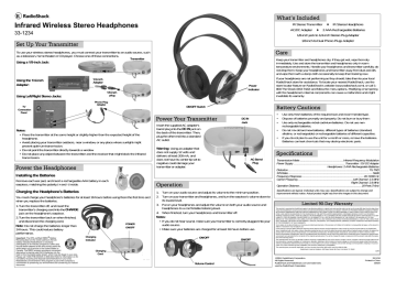 radio shack wireless infrared headphones 33 280 manual