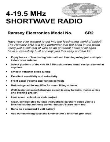 Ramsey Electronics SR2 Radio User Manual | Manualzz