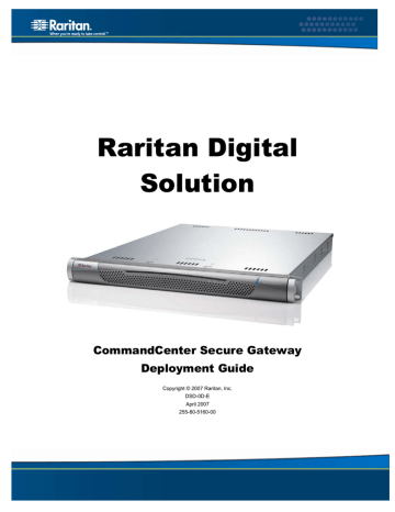 Raritan Computer DSD-0D-E Network Router Deployment Guide | Manualzz
