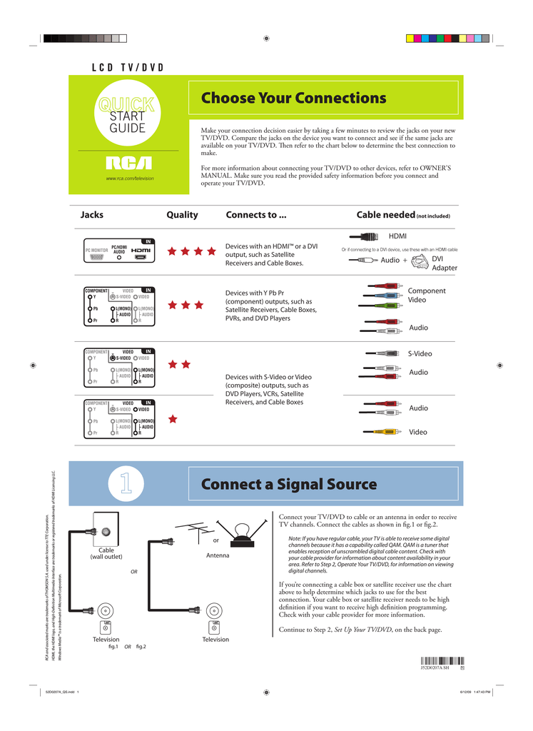 Rca M52d 52d07a User Manual Manualzz
