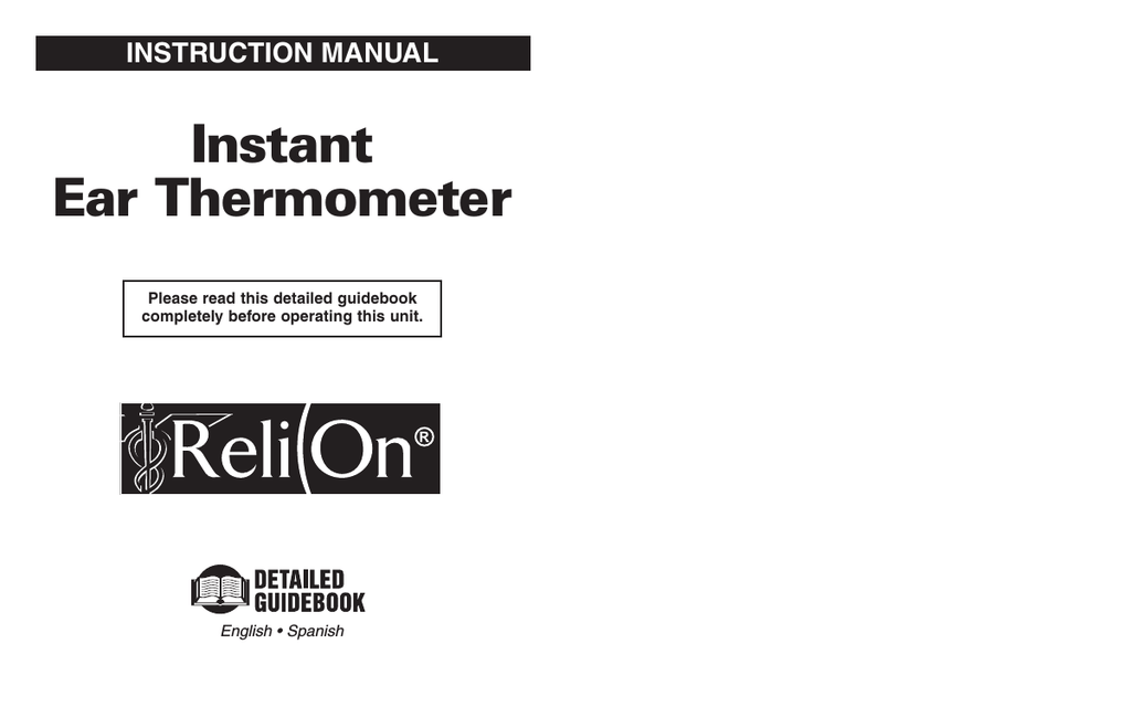 ReliOn Thermometer Thermometer User Manual | Manualzz