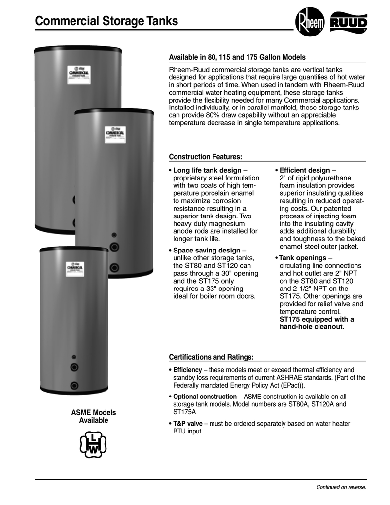 Rheem 115 Water Heater User Manual | Manualzz
