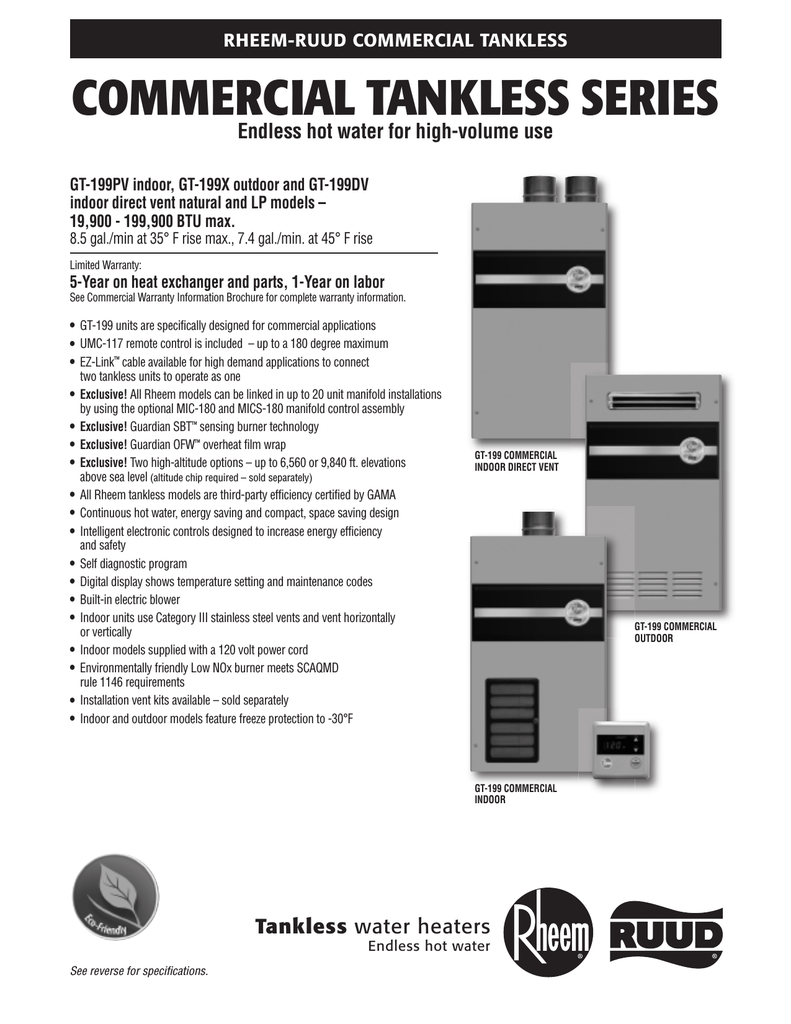 Rheem Gas Water Heater User Manual