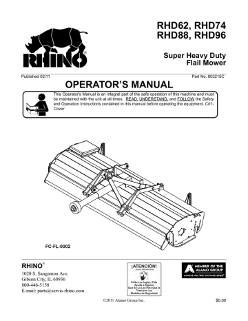 Rhino Mounts RHD62 Lawn Mower User Manual | Manualzz