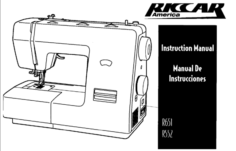 Riccar R552 Sewing Machine User Manual | Manualzz