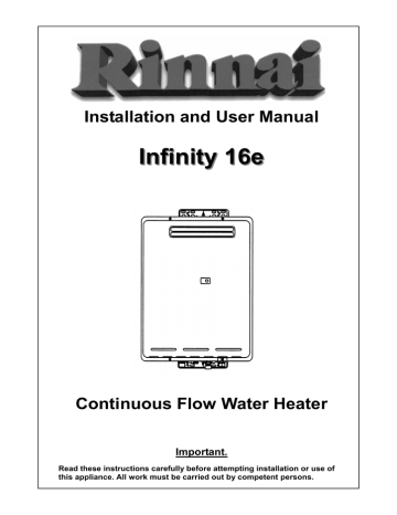 Rinnai Tankless Water Heater Manual Rinnai Infinity 16 Troubleshooting
