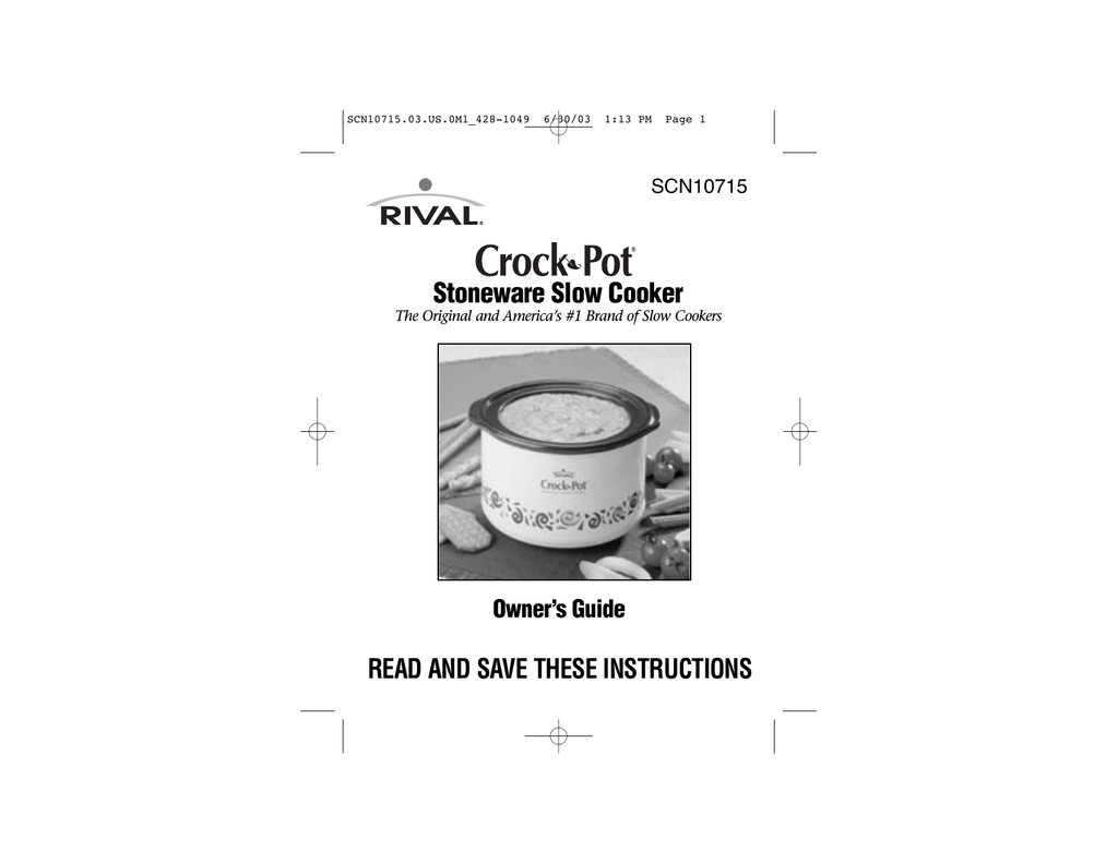 scvpe600 slow cooker manual