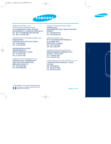 Samsung 6806-1247 Digital Camera User Manual | Manualzz