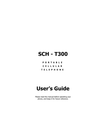 Samsung SCH - T300 Network Card User`s guide | Manualzz