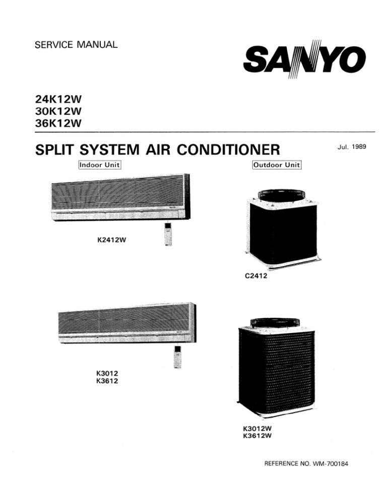 Sanyo 24k12w Air Conditioner User Manual Manualzz