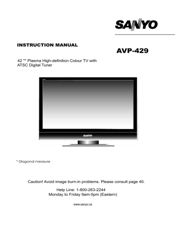 Sanyo AVP-429 Flat Panel Television Instruction manual | Manualzz