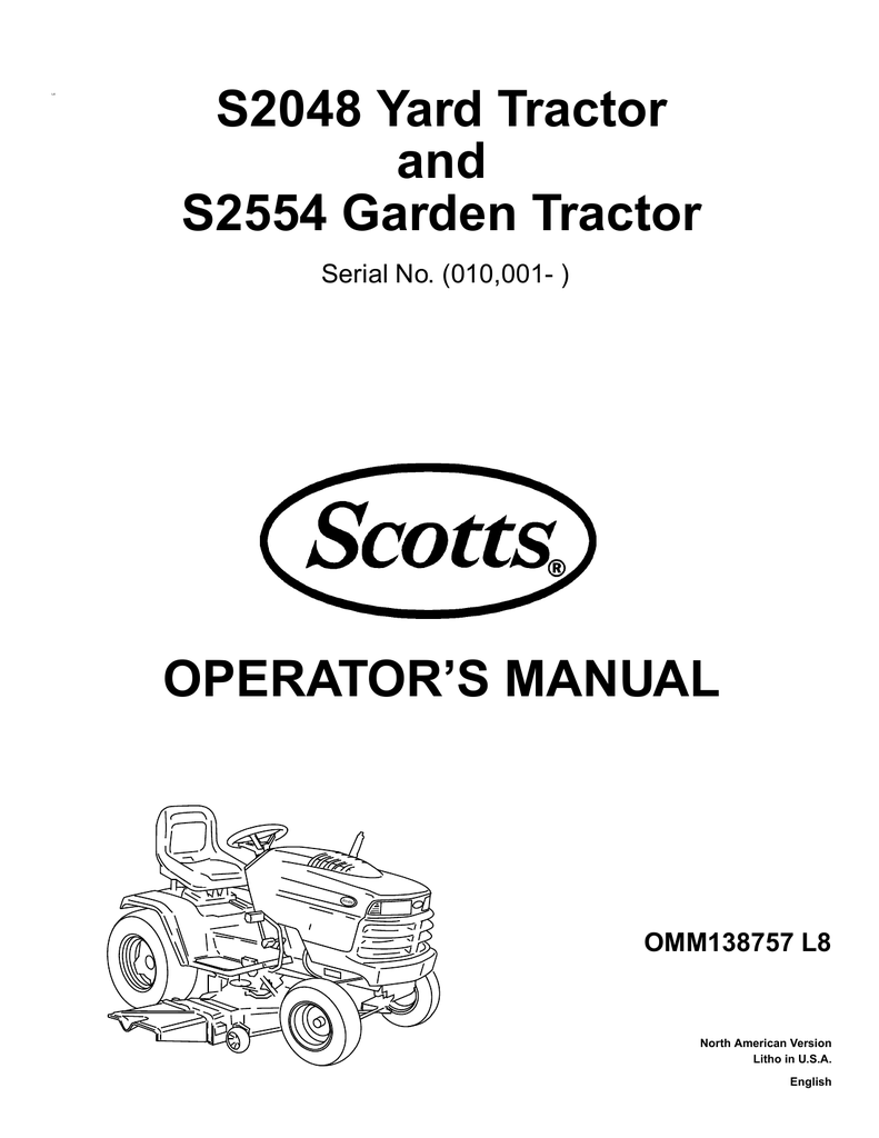 Scotts S2048 S2554 Lawn Mower User Manual Manualzz