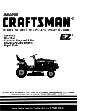 Sears 917.258473 Lawn Mower Owner`s manual | Manualzz