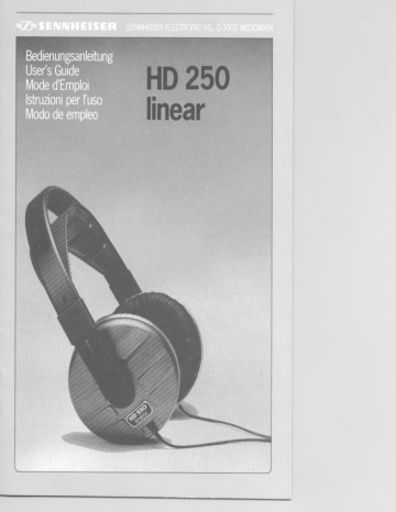 Sennheiser 250 Headphones User Manual | Manualzz
