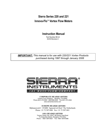 Sierra 221 Automobile Parts Instruction manual | Manualzz