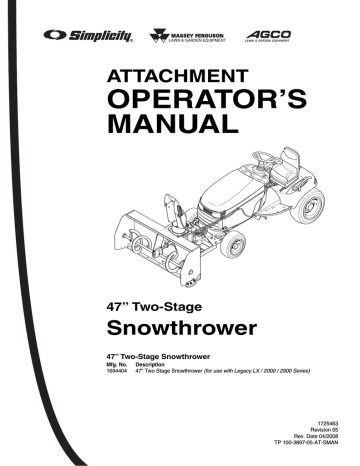 Simplicity 1694399 Lawn Mower User Manual | Manualzz