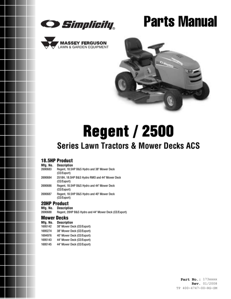 Simplicity Regent 2500 Lawn Mower User Manual Manualzz