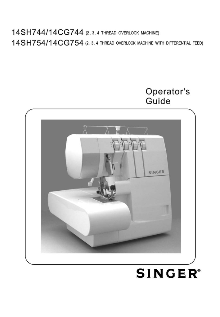 free singer serger 14sh654 manual