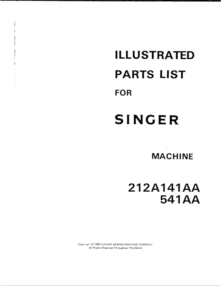 Singer 212a141aa Sewing Machine User Manual Manualzz