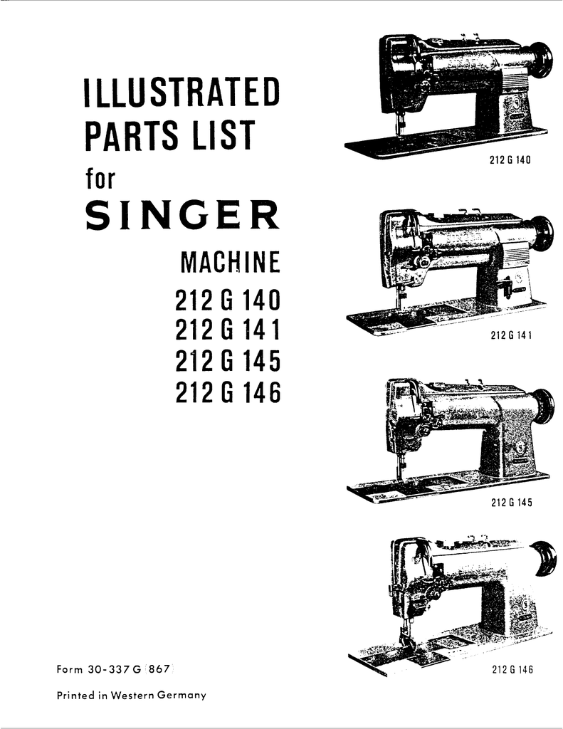 Singer sewing machine g series user manual